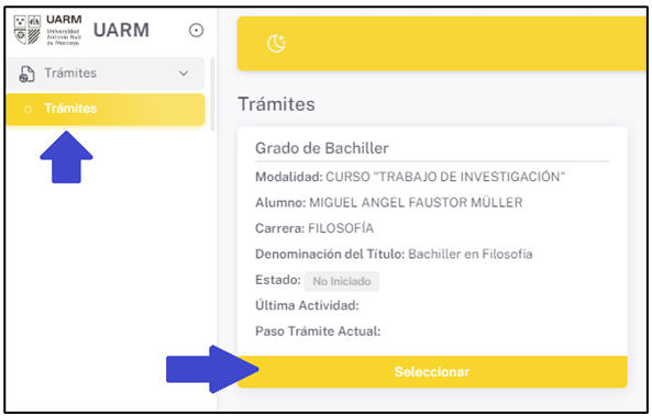 cuadro de acceso al sistema