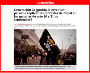 Ricardo Falla Carrillo, docente de Filosofía UARM, analizó en La República el trasfondo sociopolítico de las movilizaciones juveniles en Perú y su diferencia con el caso de Nepal.