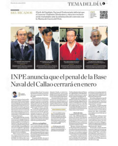 Tras el cierre de la Base Naval, César Cárdenas (Derecho UARM) recomienda trasladar a los internos de alta peligrosidad al penal Ancón I por su régimen de seguridad.