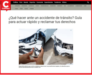 Wendy Ledesma, docente de carrera de Derecho de la Universidad Antonio Ruiz de Montoya (UARM), participó en un informe de Correo sobre los accidentes de tránsito.