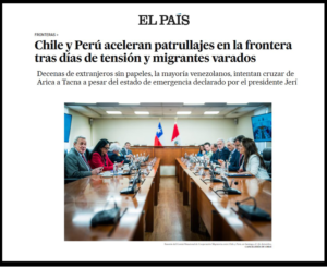 José Koechlin, especialista y docente de Ciencia Política UARM, analiza en El País las acciones de Perú y Chile ante la migración irregular en la zona fronteriza.