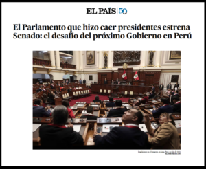 La politóloga UARM, Marisol Vargas De la Jara, analiza la crisis de representación y el control político del Parlamento en El País.