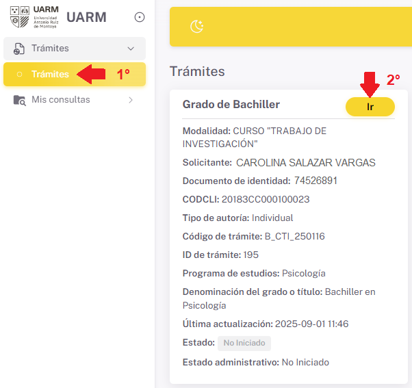 Pasos para realizar el trámite en SIGRAT Grados